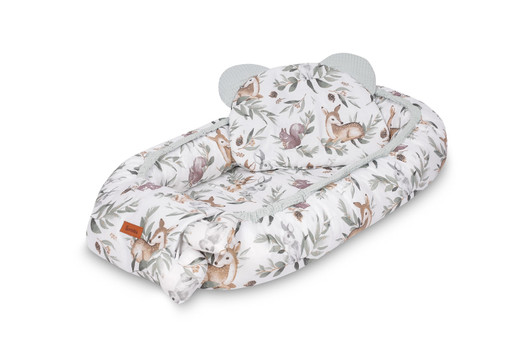 Vauvapesä + tyyny, unipesä, babynest Sensillo, metsäneläimet