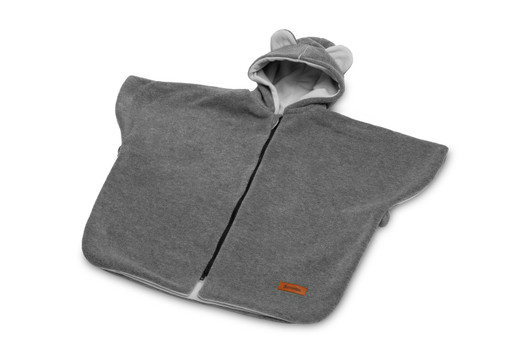 Sensillo -poncho / viitta auton turvaistuimeen, fleece, harmaa, 0+