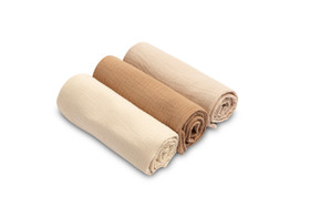 Harsopaketti, ruskea, 3 kpl, musliinipuuvilla, 60x80cm