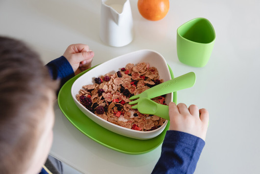 eKoala -ruokailusetti, vihreä/valkoinen, 5 osaa