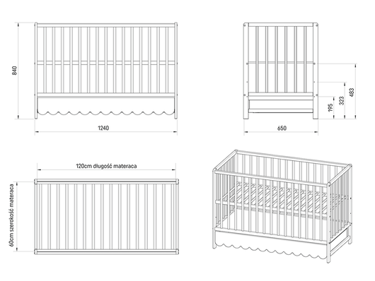 Pinnasänky, Senso aluslaatikolla, 2in1, valkoinen