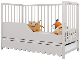 Pinnasänky, Senso aluslaatikolla + juniorilaita, 3in1, kashmir