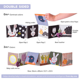 Urban Garden Peek a Book - vaunukirja, vauvakirja, ensikirja