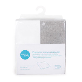 Hoitoalustan päälliset, puuvilla, Light Grey + White, 2 kpl