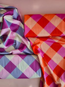 Ruudut Puuvillasatiini, lila