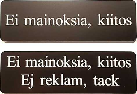 Postilaatikkokilpi Ei mainoksia 80x25