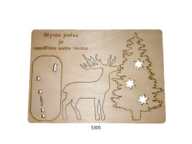 Poro ja puu-kortti saajalle postitettuna