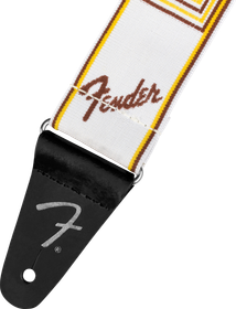 Fender Monogrammed Strap White/Brown/Yellow kitarahihna (uusi)