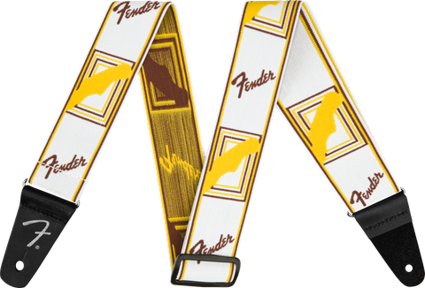 Fender Monogrammed Strap White/Brown/Yellow kitarahihna (uusi)