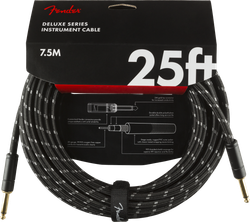 Fender Deluxe 25' Black Tweed instrumenttijohto 7,5 m (uusI) 