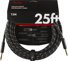 Fender Deluxe 25' Black Tweed instrumenttijohto 7,5 m (uusI) 