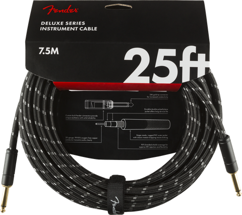 Fender Deluxe 25' Black Tweed Cable 7,5 m (new)