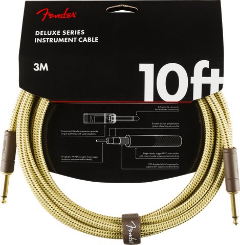 Fender Deluxe Tweed 10ft Straight/Straight instrumenttijohto 3m (uusi)