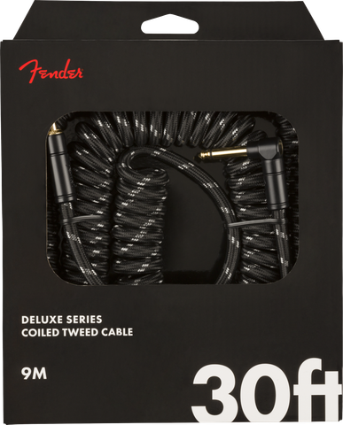 Fender Deluxe 30' Coil Cable 9 m Black Tweed(new)