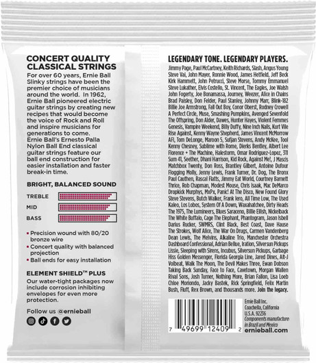 Ernie Ball 2409 akustisen kitaran nylonkielet 28-42 (uusi)