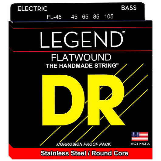 DR Strings Legend FL-45 (45-105) Flatwound hiotut basson kielet (uusi)