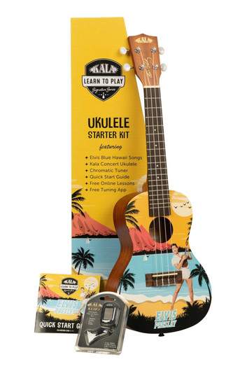 Kala Learn To Play Elvis Blue Hawaii konserttiukulele (uusi)