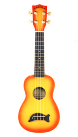 Kala Dolphin Bridge Orange Burst sopraanoukulele (uusi)
