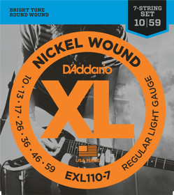 D'Addario  EXL110-7 7-kielisen sähkökitaran kielet 010-059 (uusi)