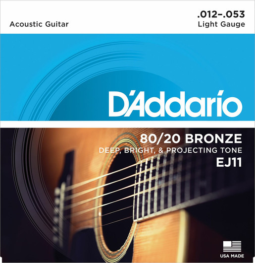 D'Addario EJ11 akustisen teräskielisen kielet 012-053 pronssi (uusi)