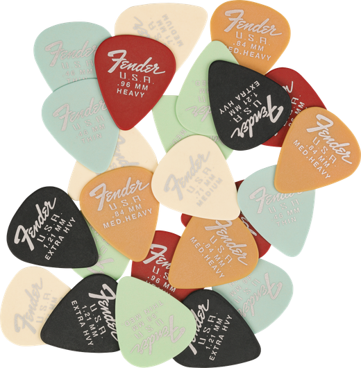Fender Dura-Tone 351 Picks monivärinen 24 kpl plektrasetti (uusi)