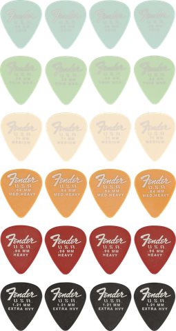Fender Dura-Tone 351 Picks monivärinen 24 kpl plektrasetti (uusi)
