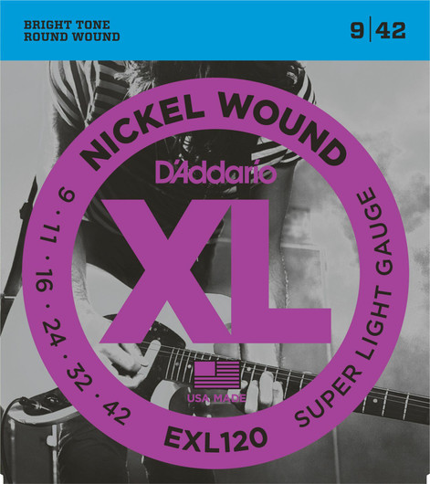 D'Addario EXL120 sähkökitaran kielet 9-42 (uusi)