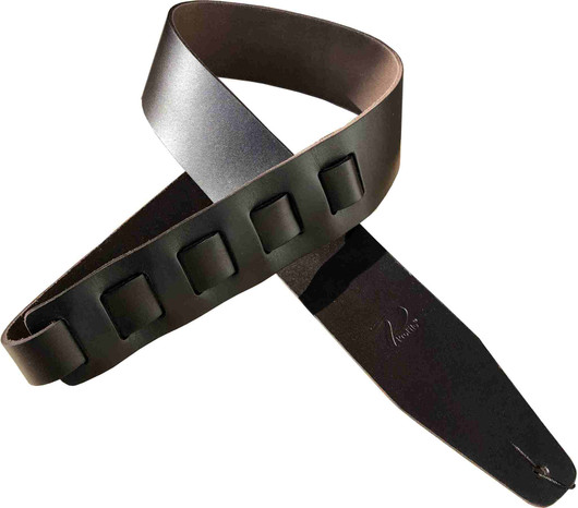 Profile STW/FPB-BK Pro musta kitarahihna italialaista nahkaa (uusi)