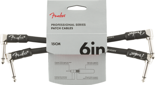 Fender Patch Cable Black 6 in välijohto musta 2 x 15 cm (uusi)