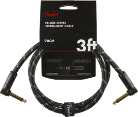 Fender Deluxe Black Tweed 3 ft johto 90 cm Angle/Angle (uusi)