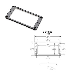 EMG Flat 6 Thin Black Pickup Ring mikrofonikehys (uusi)