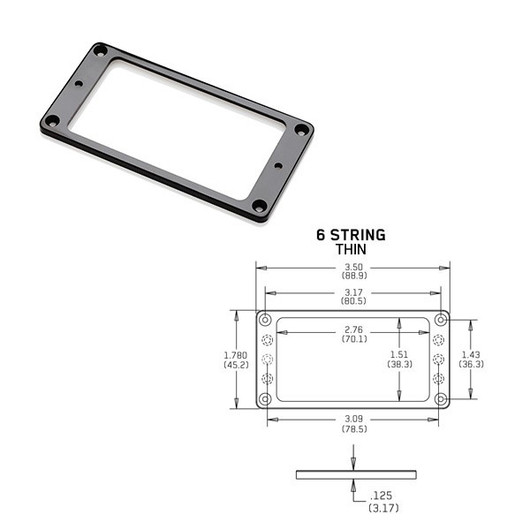 EMG Flat 6 Thin Black Pickup Ring mikrofonikehys (uusi)