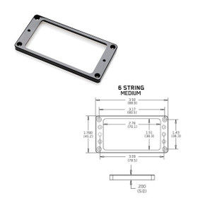EMG Flat 6 Medium Black Pickup Ring mikrofonikehys (uusi)