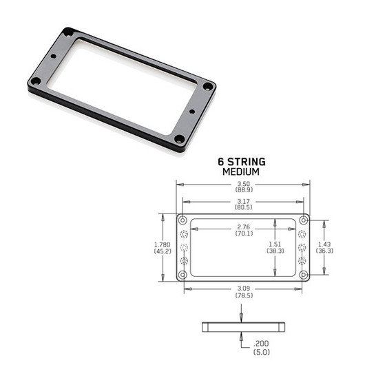 EMG Flat 6 Medium Black Pickup Ring mikrofonikehys (uusi)