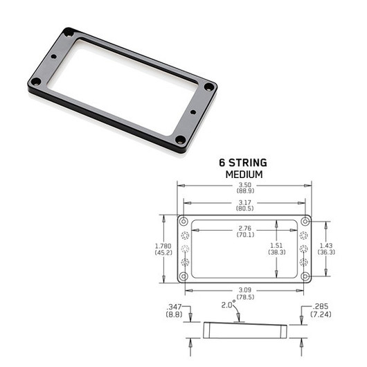 EMG Tapered 6 Medium Black Pickup Ring mikrofonikehys (uusi)