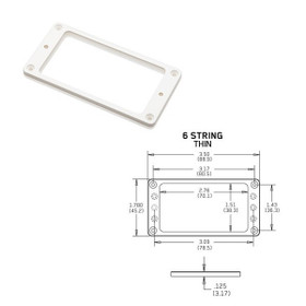 EMG Flat 6 Thin White Pickup Ring mikrofonikehys (uusi)