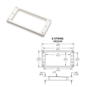 EMG Tapered 6 Medium White Pickup Ring mikrofonikehys (uusi)