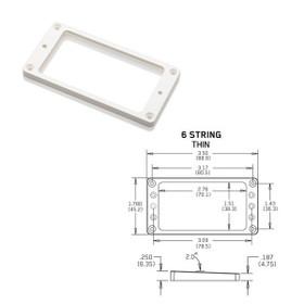 EMG Tapered 6 Thin White Pickup Ring mikrofonikehys (uusi)