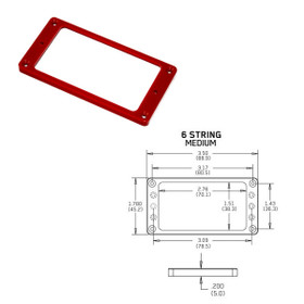 EMG Flat 6 Medium Red Pickup Ring mikrofonikehys (uusi)