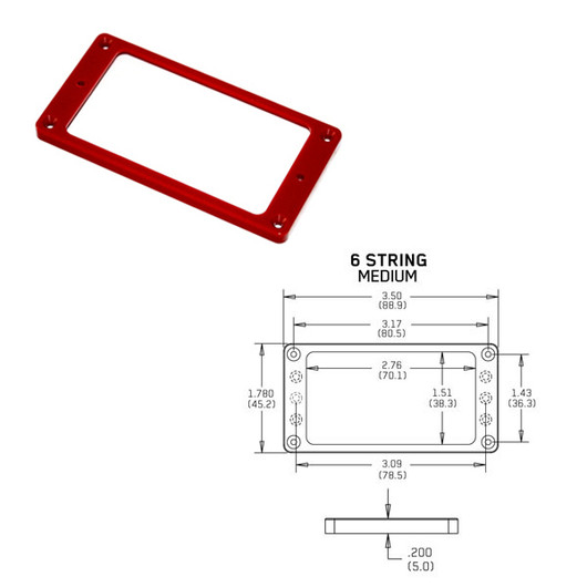 EMG Flat 6 Medium Red Pickup Ring mikrofonikehys (uusi)