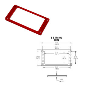 EMG Flat 6 Thin Red Pickup Ring mikrofonikehys (uusi)