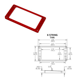 EMG Tapered 6 Thin Red Pickup Ring mikrofonikehys (uusi)