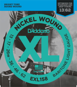 D'Addario EXL158 Baritone sähkökitaran kielet 13-62 (uusi) 