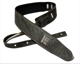 EBS Relic Faded Black nahkainen kitarahihna (uusi)