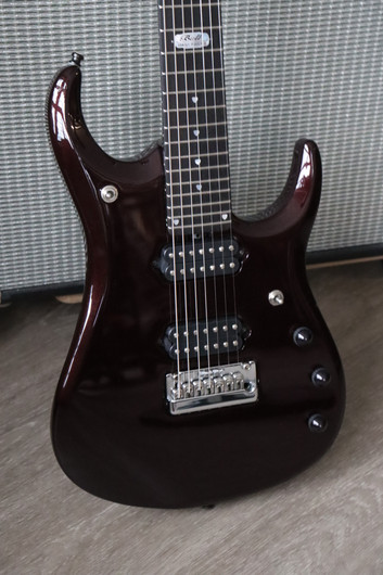 Music Man USA John Petrucci JP12-7 BFR CS Cherry Sugar 2012 (käytetty)