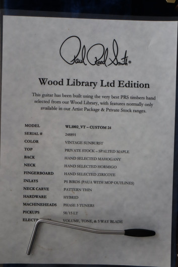 PRS Custom 24 Wood Library 2018 sähkökitara (käytetty)