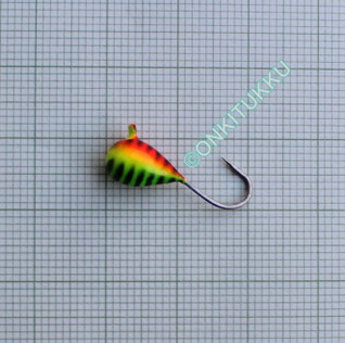 Tungsten mormyshka 6 mm #6 link striped fire tiger, no. 48