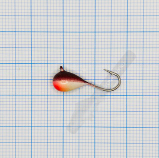 Tungsten mormyshka 6mm #6 link brown, pearl, yellow, no. 41