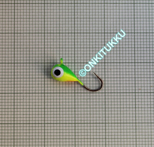 Вольфрамовая мормышка 5 мм #8, зелено-желтая, № 40