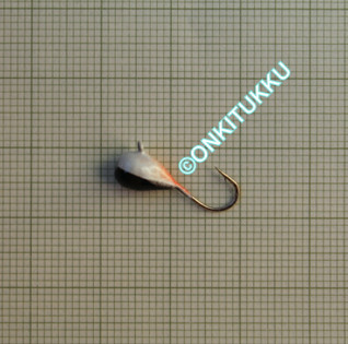 Вольфрамовая мормышка 5 мм #8, белая, черная, № 44